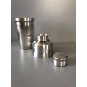 ANTICO Cocktail Shaker METALLO ARGENTATO F.lli Broggi Milano ART DECO' ANNI '30