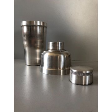 ANTICO Cocktail Shaker METALLO ARGENTATO F.lli Broggi Milano ART DECO' ANNI '30