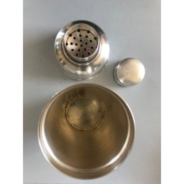 ANTICO Cocktail Shaker METALLO ARGENTATO F.lli Broggi Milano ART DECO' ANNI '30