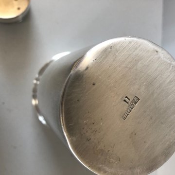 ANTICO Cocktail Shaker METALLO ARGENTATO F.lli Broggi Milano ART DECO' ANNI '30