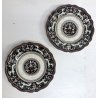 COPPIA PIATTO PARATA CERAMICA Ars Deruta DECORO CERVO BIANCO NERO SIENA VINTAGE