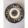 COPPIA PIATTO PARATA CERAMICA Ars Deruta DECORO CERVO BIANCO NERO SIENA VINTAGE