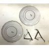 COPPIA PIATTO PARATA CERAMICA Ars Deruta DECORO CERVO BIANCO NERO SIENA VINTAGE