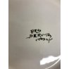 COPPIA PIATTO PARATA CERAMICA Ars Deruta DECORO CERVO BIANCO NERO SIENA VINTAGE