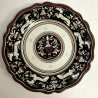 COPPIA PIATTO PARATA CERAMICA Ars Deruta DECORO CERVO BIANCO NERO SIENA VINTAGE