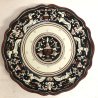 COPPIA PIATTO PARATA CERAMICA Ars Deruta DECORO CERVO BIANCO NERO SIENA VINTAGE