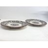 COPPIA PIATTO PARATA CERAMICA Ars Deruta DECORO CERVO BIANCO NERO SIENA VINTAGE