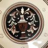 COPPIA PIATTO PARATA CERAMICA Ars Deruta DECORO CERVO BIANCO NERO SIENA VINTAGE