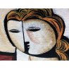 GRANDE QUADRO OLIO TELA Vittorio Maria Di Carlo FIGURA RITRATTO CUBISTA '76