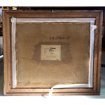 GRANDE QUADRO OLIO TELA Vittorio Maria Di Carlo FIGURA RITRATTO CUBISTA '76