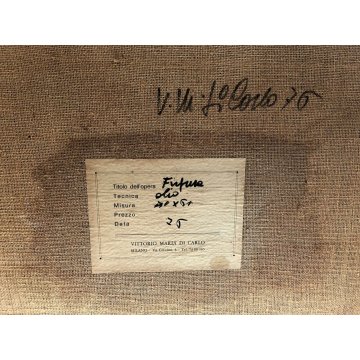 GRANDE QUADRO OLIO TELA Vittorio Maria Di Carlo FIGURA RITRATTO CUBISTA '76
