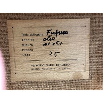GRANDE QUADRO OLIO TELA Vittorio Maria Di Carlo FIGURA RITRATTO CUBISTA '76