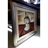 GRANDE QUADRO OLIO TELA Vittorio Maria Di Carlo FIGURA RITRATTO CUBISTA '76