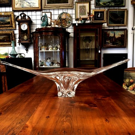 GRANDE VASO SCULTURA VETRO MURANO TRASPARENTE BOWL DISH SPLASH GLASS MID-CENTURY