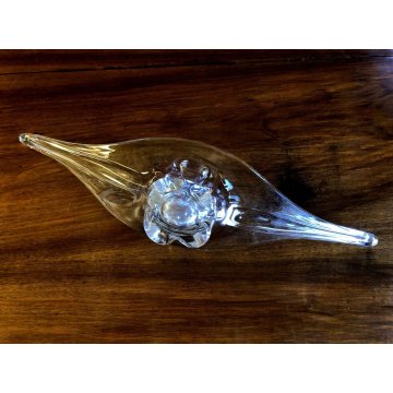 GRANDE VASO SCULTURA VETRO MURANO TRASPARENTE BOWL DISH SPLASH GLASS MID-CENTURY