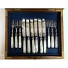 SERVIZIO POSATE DOLCE 12 pz. INGLESE VITTORIANO Sheffield Manico Madreperla BOX