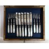 SERVIZIO POSATE DOLCE 12 pz. INGLESE VITTORIANO Sheffield Manico Madreperla BOX