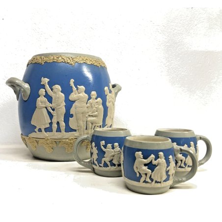 SET 4pz 3 BROCCA BIRRA 1 VASO Villeroy&Boch METTLACH Saar-Basin ART DECO '20/'30