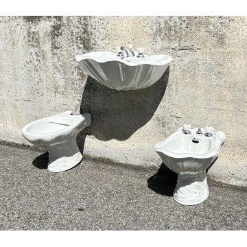 SET SANITARI ANTONIA CAMPI LAVENITE SCI LAVENO MODELLO CONCHIGLIA 1960 CERAMICA
