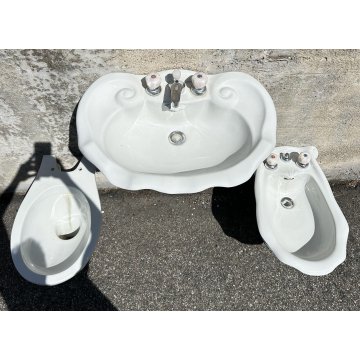 SET SANITARI ANTONIA CAMPI LAVENITE SCI LAVENO MODELLO CONCHIGLIA 1960 CERAMICA