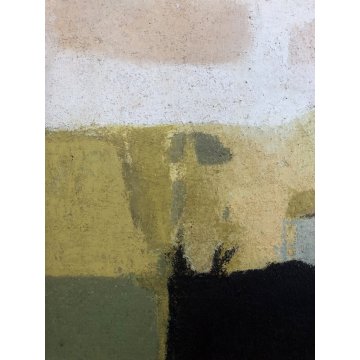QUADRO DIPINTO ASTRATTO OLIO TELA Salerni Enzo "Silenzio assoluto" PAESAGGIO '77