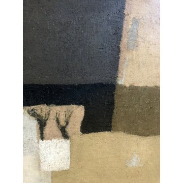 QUADRO DIPINTO ASTRATTO OLIO TELA Salerni Enzo "Silenzio assoluto" PAESAGGIO '77