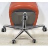 POLTRONA UFFICIO GIREVOLE ROTELLE DESIGN ANNI 60 PELLE ARANCIONE METALLO VINTAGE