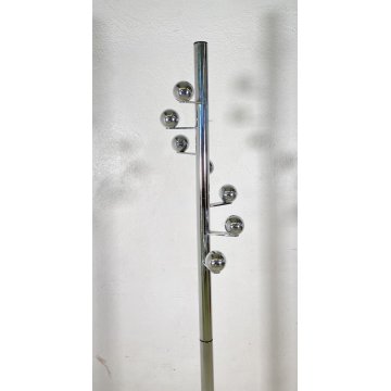 APPENDIABITI DA TERRA METALLO CROMATO ANNI 70 GIREVOLE PORTA OMBRELLI DESIGN OLD