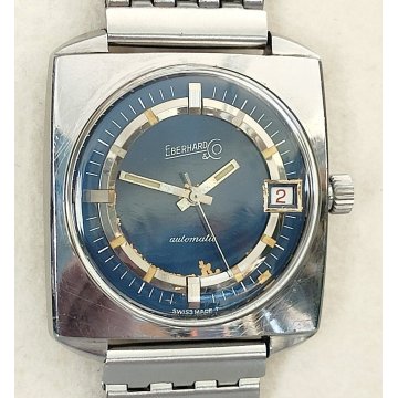 Heberhard & Co Automatic 252-123 Square OROLOGIO POLSO anni 60 OLD WRIST WATCH