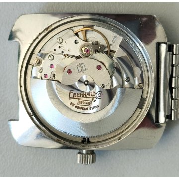 Heberhard & Co Automatic 252-123 Square OROLOGIO POLSO anni 60 OLD WRIST WATCH
