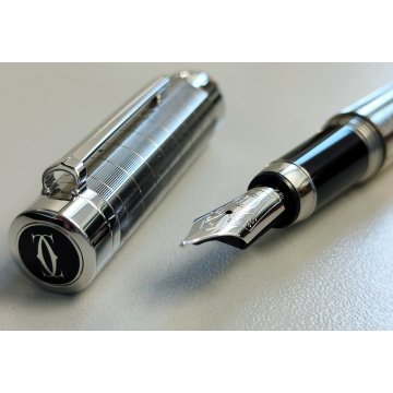 PENNA STILOGRAFICA Cartier PASHA Platino nib ORO 18k vintage FOUNTAIN PEN BOX