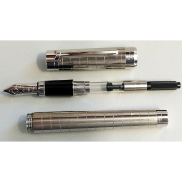 PENNA STILOGRAFICA Cartier PASHA Platino nib ORO 18k vintage FOUNTAIN PEN BOX