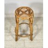 SGABELLO ROTONDO IN RATTAN ANNI 70 BAMBU SEDIA SALOTTO CUCINA TRESPOLO VINTAGE