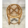 SGABELLO ROTONDO IN RATTAN ANNI 70 BAMBU SEDIA SALOTTO CUCINA TRESPOLO VINTAGE