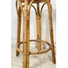 SGABELLO ROTONDO IN RATTAN ANNI 70 BAMBU SEDIA SALOTTO CUCINA TRESPOLO VINTAGE
