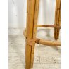 SGABELLO ROTONDO IN RATTAN ANNI 70 BAMBU SEDIA SALOTTO CUCINA TRESPOLO VINTAGE