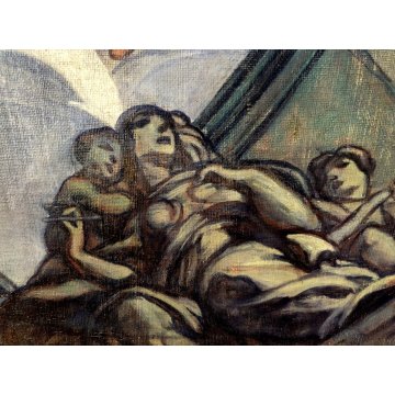 QUADRO DIPINTO OLIO RELIGIOSO Federico Sartori L' ASSUNTA Viareggio 1931