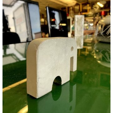 SCULTURA ELEFANTE F.lli MANNELLI travertino RAMPOLANO firmata DESIGN MODERNISTA