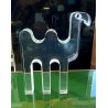 ICONICA SCULTURA in LUCITE CAMMELLO by SILVIO RUSSO per GUZZINI 1970 RARA PLEXI