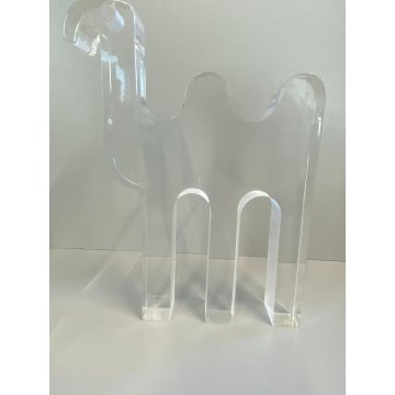 ICONICA SCULTURA in LUCITE CAMMELLO by SILVIO RUSSO per GUZZINI 1970 RARA PLEXI