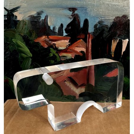 ICONICA SCULTURA in LUCITE IPPOPOTAMO by SILVIO RUSSO per GUZZINI '70 RARA PLEXI