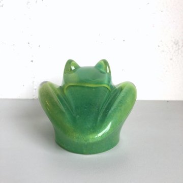 SCULTURA CRISTALLO Daum France RANA VERDE MID-CENTURY VINTAGE PRESS-PAPIER