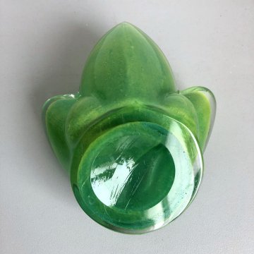 SCULTURA CRISTALLO Daum France RANA VERDE MID-CENTURY VINTAGE PRESS-PAPIER