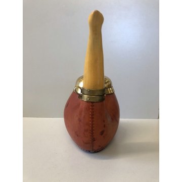 ANTICA PIPA PORTA TABACCO ALDO TURA MACABO' VINTAGE LEGNO CUOIO OTTONE ANNI '40