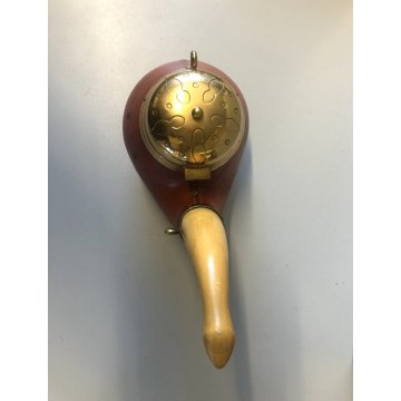 ANTICA PIPA PORTA TABACCO ALDO TURA MACABO' VINTAGE LEGNO CUOIO OTTONE ANNI '40