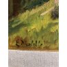 QUADRO DIPINTO OLIO TAVOLA Edoardo Nicolello PAESAGGIO MONTANO SENTIERO 800/900