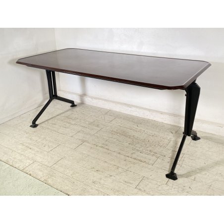 SCRIVANIA SERIE ARCO BBPR OLIVETTI SCRITTOIO DESIGN ANNI 60 VINTAGE FERRO LEGNO