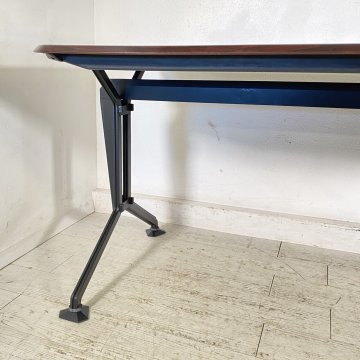 SCRIVANIA SERIE ARCO BBPR OLIVETTI SCRITTOIO DESIGN ANNI 60 VINTAGE FERRO LEGNO