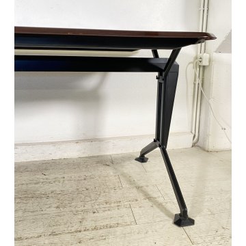 SCRIVANIA SERIE ARCO BBPR OLIVETTI SCRITTOIO DESIGN ANNI 60 VINTAGE FERRO LEGNO