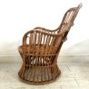 SET GIARDINO 2 POLTRONE TAVOLO RATTAN VIMINI BAMBU ITALIAN DESIGN MIDCENTURY '50